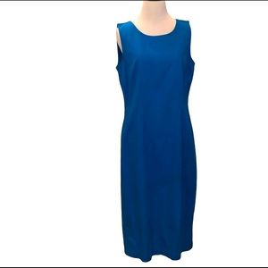 Lew Magram turquoise sheath dress—size 12